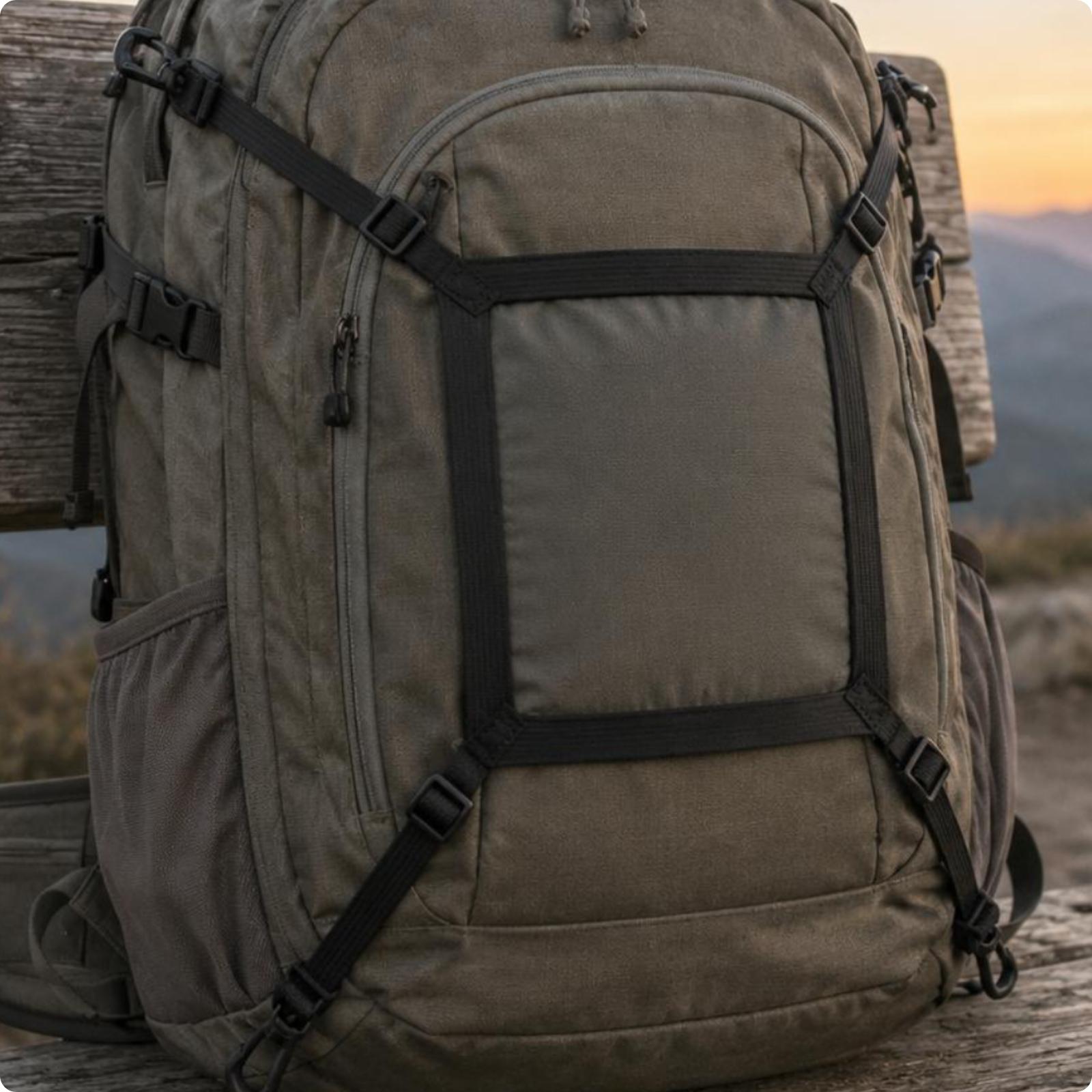 Outdoor Hunting Gear Store - حامل خوذة للحقيبة بتصميم مربع، حزام