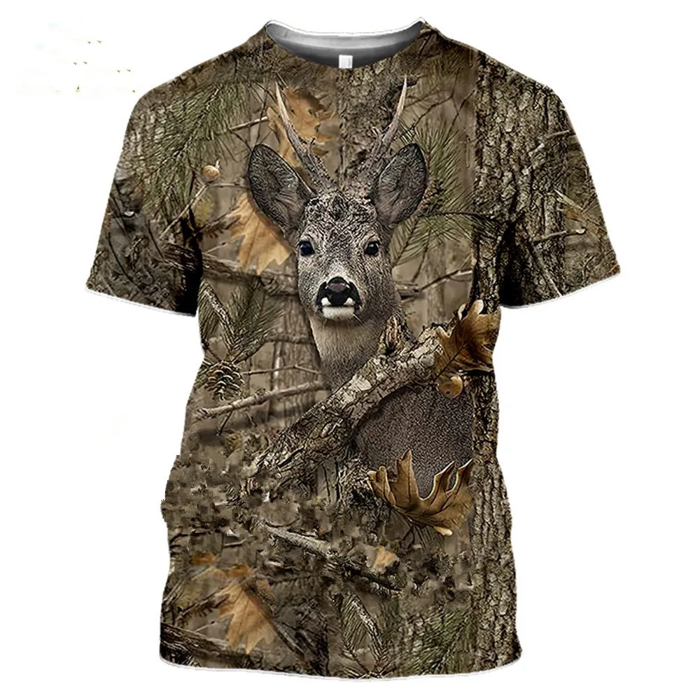 Outdoor Hunting Prints - قميص رجالي مموه للصيد بطباعة ثلاثية