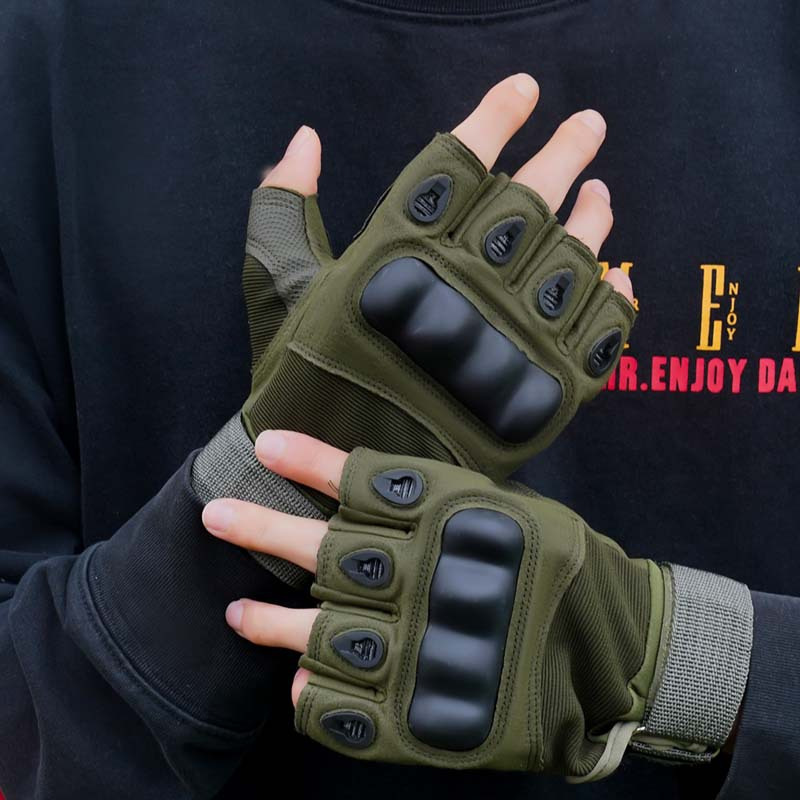 قفازات تكتيكية خارجية نصف إصبع - مراجعة Outdoor Hunting Gloves وسعره