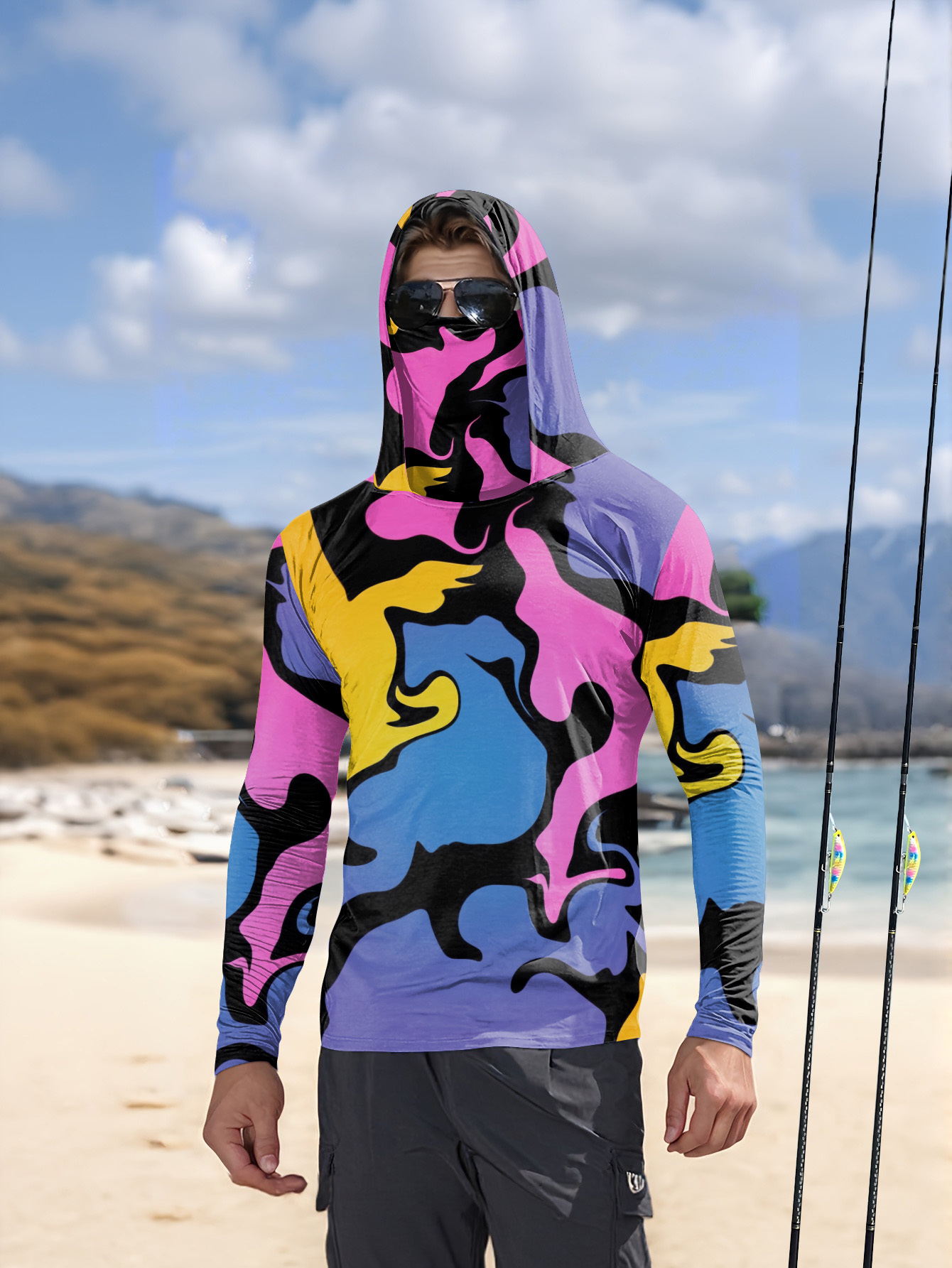 سترة صيد رجالية بغطاء للرأس وأ - مراجعة Outdoor Hunting Prints وسعره