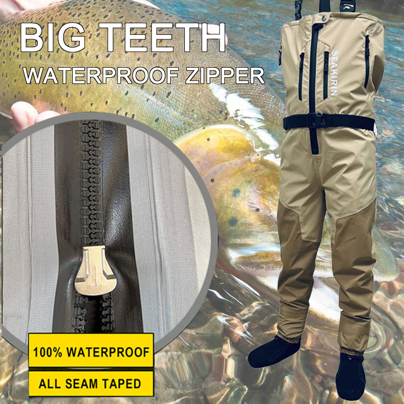 سراويل صيد السمك بسحاب أمامي ق - مراجعة Fishing Waders Breathable وسعره